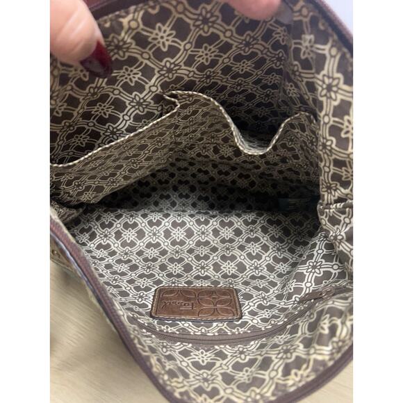 Fossil Multicolor Patches Suede w/ Tooled Floral Crossbody Bag Slingback - Picture 10 of 13